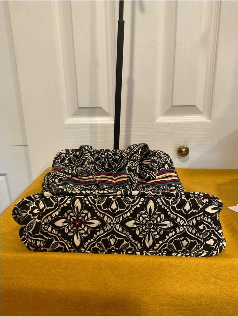 Barcelona (Black and White) Vera Bradley Tote Bag - Picture 7 of 9
